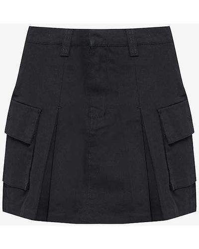 Obey Andrea Cargo Cotton Mini Skirt - Black