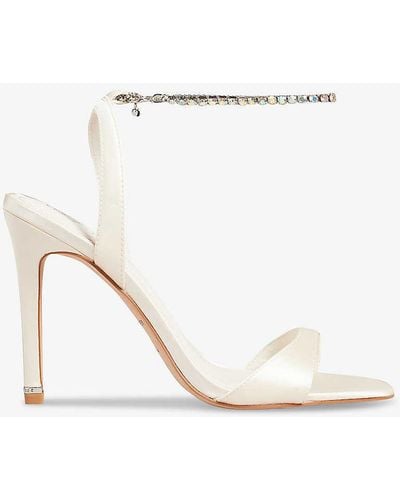 Ted Baker Hedree Crystal-embellished Heeled Satin Sandals - White