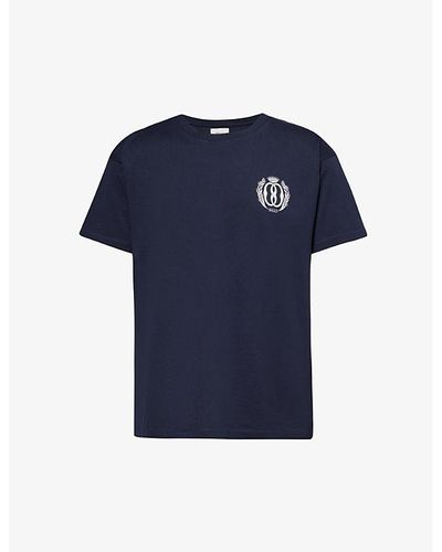 Bally Branded-print Short-sleeved Organic Cotton-jersey T-shirt - Blue