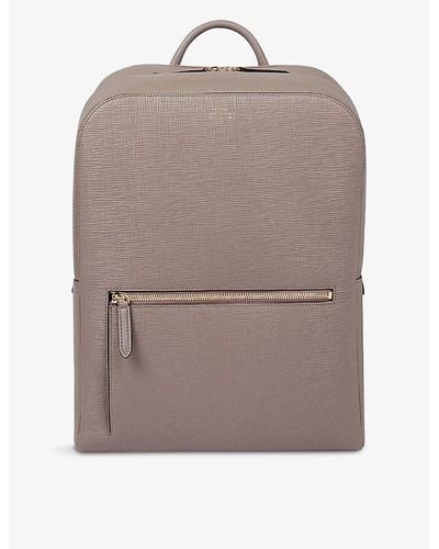 Smythson Panama Zip-around Leather Backpack - Brown