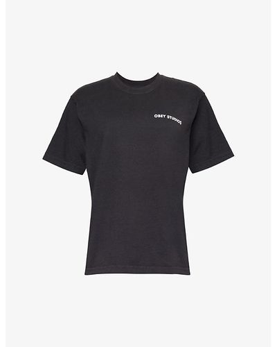 Obey Graphic-print Regular-fit Cotton-jersey T-shirt X - Black
