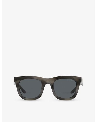 Giorgio Armani Ar8171 Square-frame Acetate Sunglasses - Gray