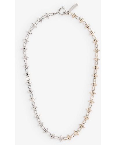 Justine Clenquet Paul Stud-embellished Brass Necklace - White