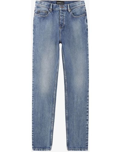 The Kooples Distressed Relaxed-fit Denim Jeans - Blue