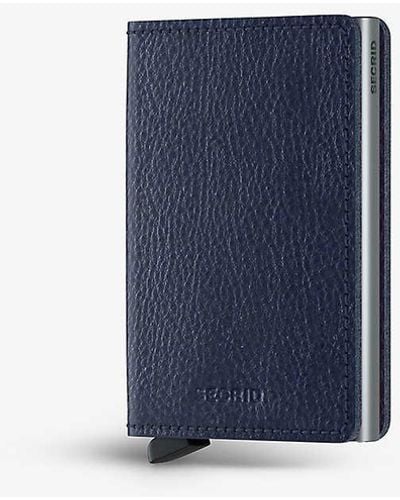 Secrid Slimwallet Vegetable-tanned Leather And Aluminium Card Holder - Blue