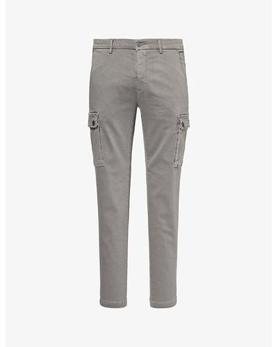 Replay Jaan Hypercargos Slim-fit Tapered-leg Stretch Jeans - Gray
