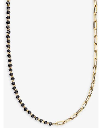 Astley Clarke Biography 18ct Yellow Gold-plated Vermeil Sterling-silver And Black Onyx Link Necklace - Natural
