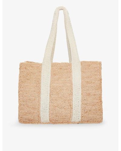 The White Company Tural Double-handle Crochet Raffia Beach Bag - Natural