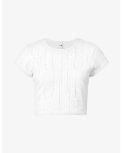 Cou Cou Intimates The Baby Tee Pointelle Organic-cotton T-shirt X - White