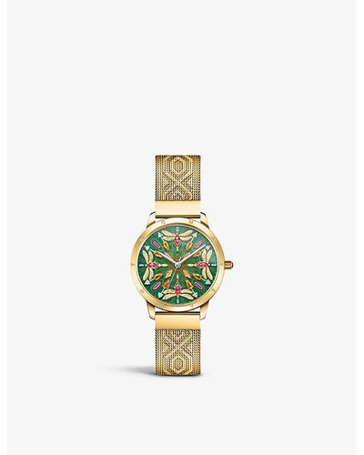 Thomas Sabo Wa0369-264-211 Kaleidoscope Dragonfly Yellow Gold-toned Stainless Steel Watch - White