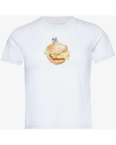 Obey Burger Graphic-print Cotton Jersey T-shirt - White