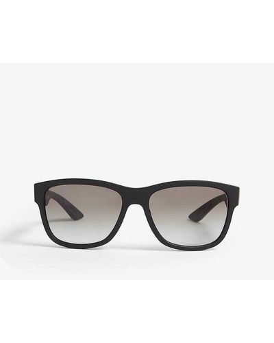 Prada Linea Rossa Ps03q Square-frame Sunglasses - Grey