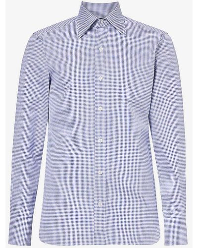 Tom Ford Spread-collar Slim-fit Cotton-poplin Shirt - Purple