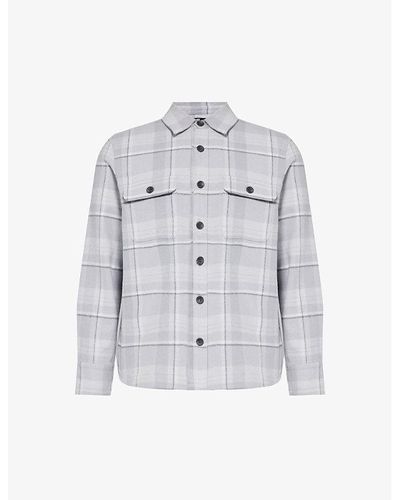 PAIGE Wilbur Plaid-pattern Cotton Overshirt X - Grey