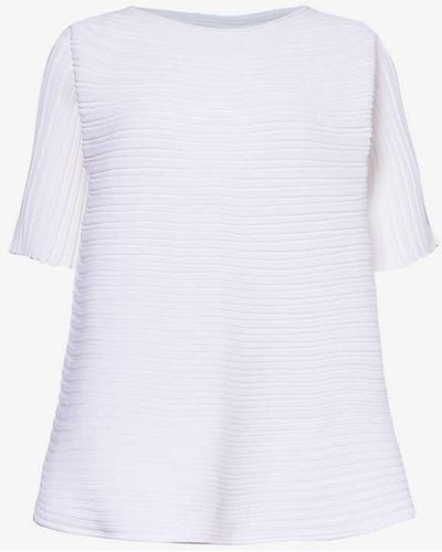 Pleats Please Issey Miyake Bounce Relaxed-fit Knitted Top - White