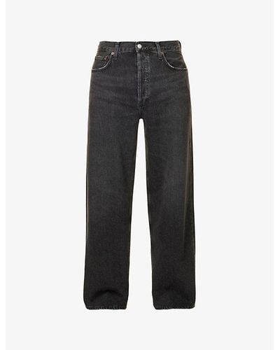 Agolde Low Slung Relaxed-fit Recycled-denim-blend Jeans - Black