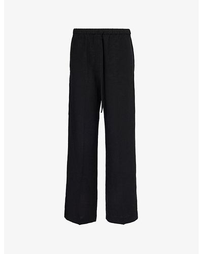 Totême Wide-leg Relaxed-fit Woven Pants - Black