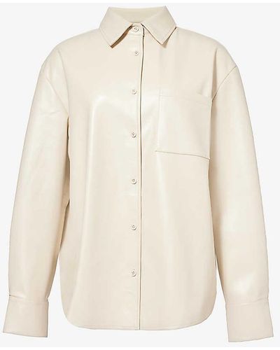 Frankie Shop Chrissie Faux-leather Shirt - White