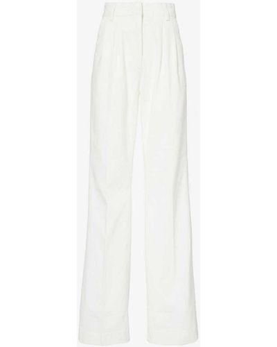 FAVORITE DAUGHTER The Favorite Straight-leg Mid-rise Cotton-twill Trousers - White