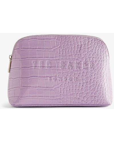 Ted Baker Crocala Faux-leather Make-up Bag - Purple