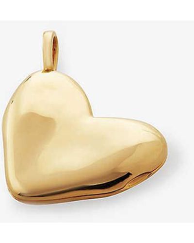 Monica Vinader Heart Shaped Recycled 18ct Yellow -plated Vermeil Sterling-silver Locket Pendant - White