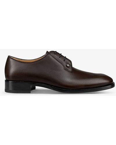 Christian Louboutin Chambeliss Leather Derby Shoes - Brown