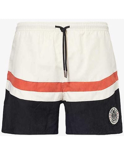 Honor The Gift Brushed Brand-patch Woven Shorts - White