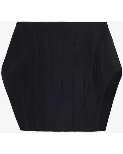 Mugler Open-sides Darted Woven Blend Mini Skirt - Black
