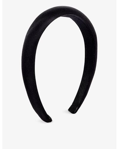 Jennifer Behr Tori Brand-patch Silk Headband - Black