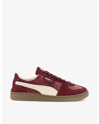 PUMA Super Team Brand-tab Low-top Suede Trainers - Brown