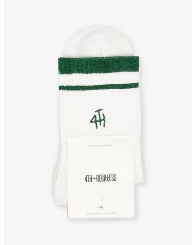 4th & Reckless Sport Logo-pattern Cotton-blend Knitted Socks - Green