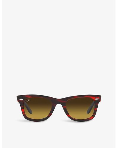 Ray-Ban Rb2140 Wayfarer Tortoiseshell Acetate Sunglasses - Red