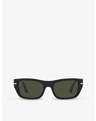 Persol Po3268s Rectangle-frame Acetate Sunglasses - Black