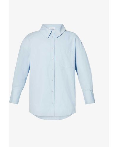 Anine Bing Mika Relaxed-fit Cotton Shirt - Blue