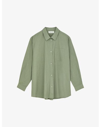Skall Studio Edgar Organic-cotton Poplin Shirt - Green