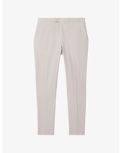 Reiss Found Pressed-crease Straight-leg Stretch-woven Pants - Grey