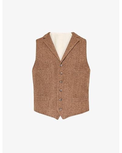 Polo Ralph Lauren Herringbone V-neck Regular-fit Wool Gilet - Brown