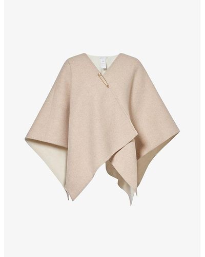 Max Mara Pin-embellished Alpaca Wool-blend Cape - Natural