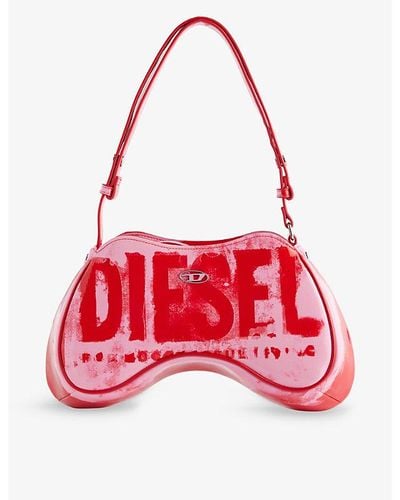 DIESEL Abstract-print Woven Shoulder Bag - Red
