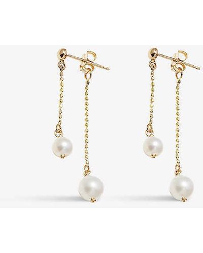 The Alkemistry Poppy Finch 14ct Yellow-gold And Pearl Drops Earrings - Natural
