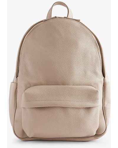 Eleventy Zip-pocket Leather Backpack - Natural