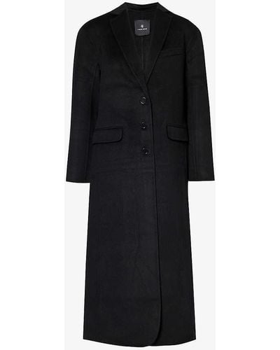 Anine Bing Quinn Single-breasted Wool And Cashmere-blend Coat - Black
