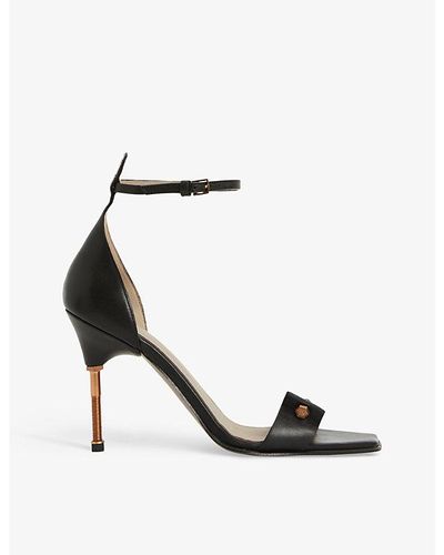 AllSaints Betty Screw-heel Leather Heeled Sandals - Black