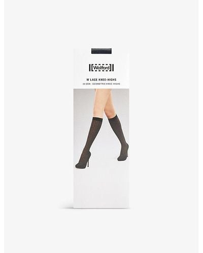 Wolford W Lace Stretch-woven Knee-highs - White