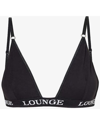 Lounge Underwear Bamboo Branded Stretch-jersey Bra - Black