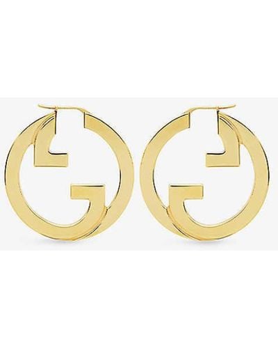 Gucci Blondie Interlocking-g Gold-toned Metal Earrings in Metallic | Lyst UK