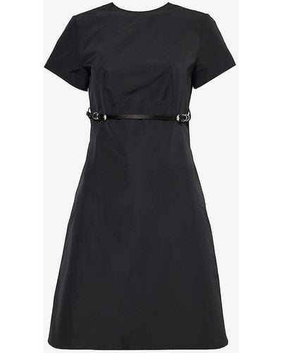 Givenchy Voyou Flared-hem Shell Mini Dress - Black