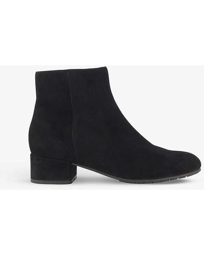 Dune Pippie Wide-fit Suede Ankle Boots - Black