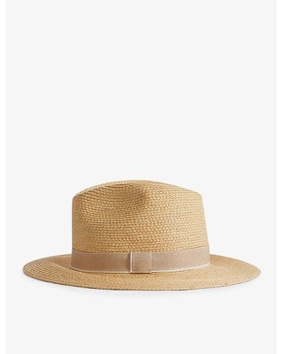 Reiss Tural Gracie Ribbon-embellished Raffia Hat - Natural