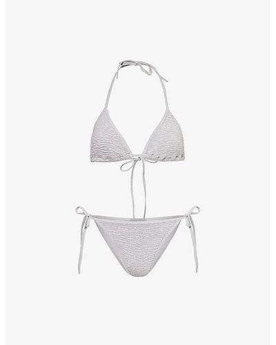 Hunza G Gina Crinkled-texture Bikini Set - White